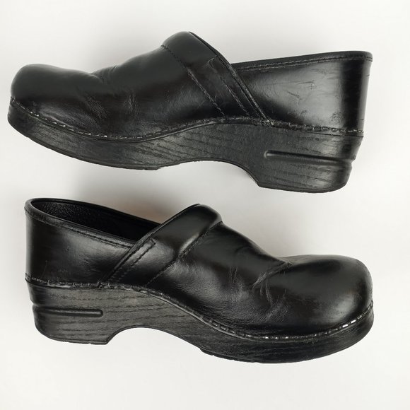 Dansko Black Leather Clogs Size Eur 41 USA 10.5- 11 - Picture 4 of 15
